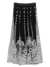 Maje Lace-detail Maxi Skirt In Black