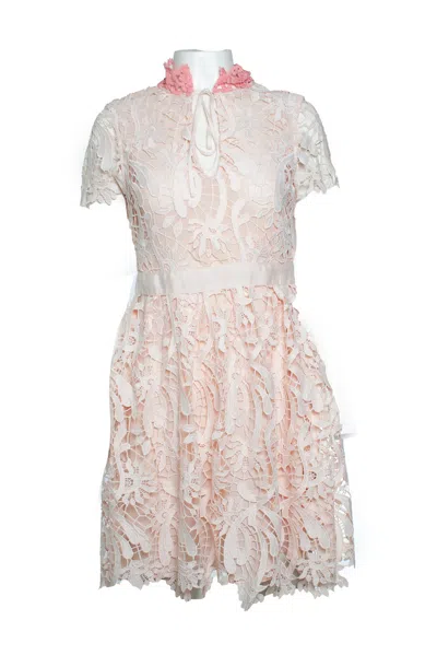 Maje , Lace Dress In Pink In White