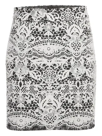 Pre-owned Maje Lace Fringe Mini Skirt In Black