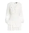 Maje Lace-insert Mini Dress In White