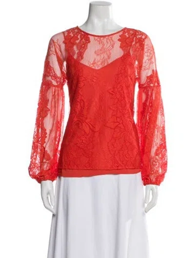 Pre-owned Maje Lace Lace Pattern Blouse In Orange
