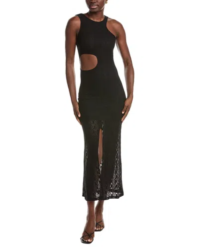 Maje Lace Maxi Dress In Black