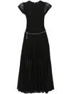 Maje Lace Midi Dress In Black