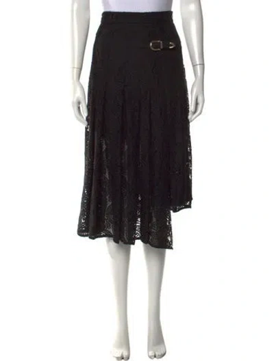 Pre-owned Maje Lace Midi Length Skirt In Black