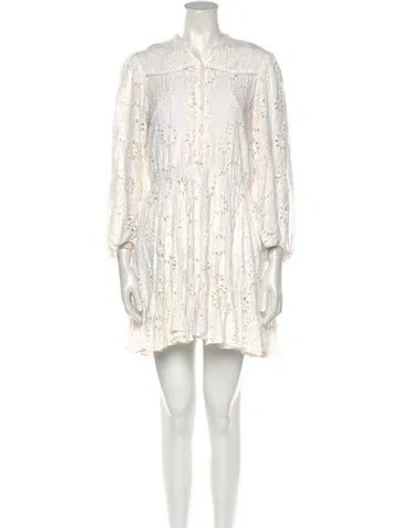 Pre-owned Maje Lace Mini Dress In White