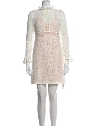Pre-owned Maje Lace Mini Dress In White