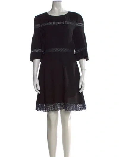 Pre-owned Maje Lace Pattern Knee-length Dress In Black