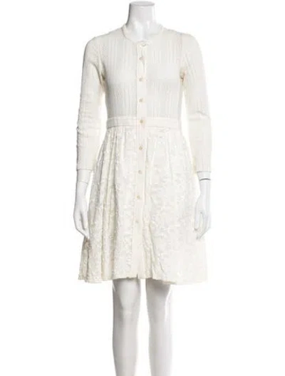 Pre-owned Maje Lace Pattern Knee-length Dress In Neutral