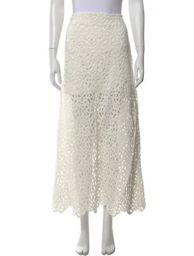 Pre-owned Maje Lace Pattern Long Skirt In Neutrals