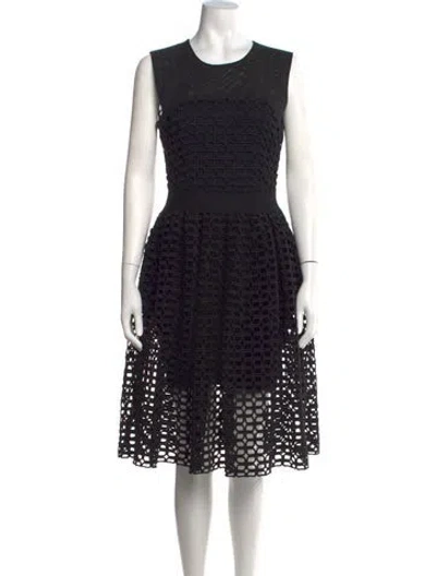 Pre-owned Maje Lace Pattern Midi Length Dress In Black