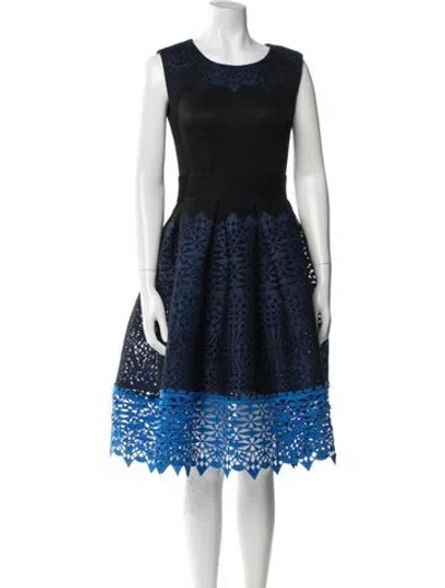 Pre-owned Maje Lace Pattern Midi Length Dress W/ Tags In Multi