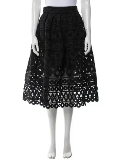 Pre-owned Maje Lace Pattern Midi Length Skirt In Black