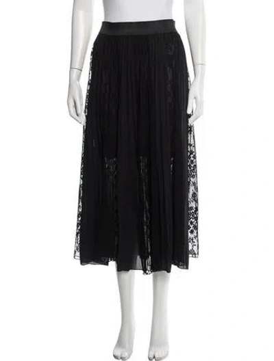 Pre-owned Maje Lace Pattern Midi Length Skirt In Black