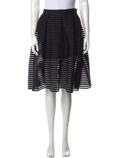 Pre-owned Maje Lace Pattern Midi Length Skirt In Black