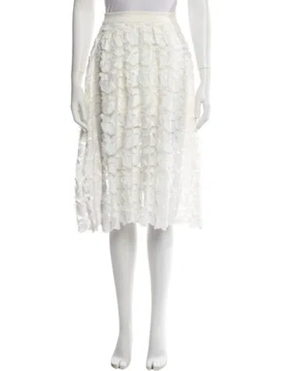 Pre-owned Maje Lace Pattern Midi Length Skirt In Neutral