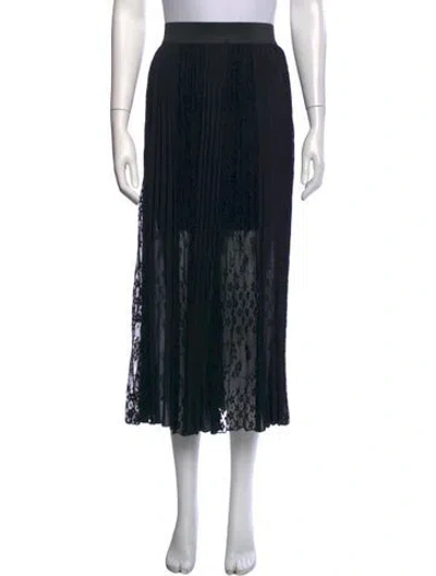 Pre-owned Maje Lace Pattern Midi Length Skirt W/ Tags In Black