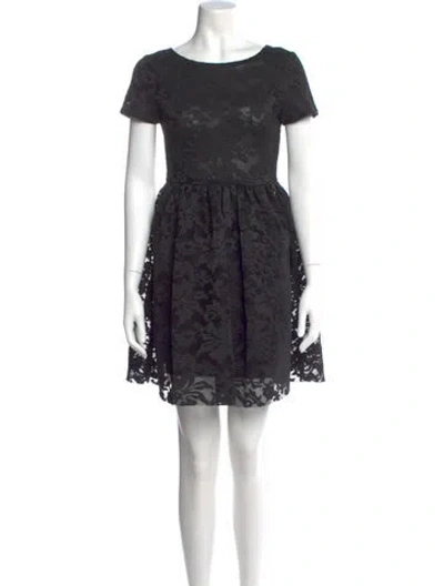 Pre-owned Maje Lace Pattern Mini Dress In Black