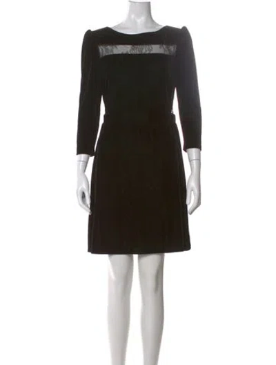 Pre-owned Maje Lace Pattern Mini Dress In Black