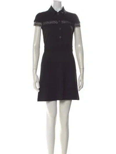 Pre-owned Maje Lace Pattern Mini Dress In Black