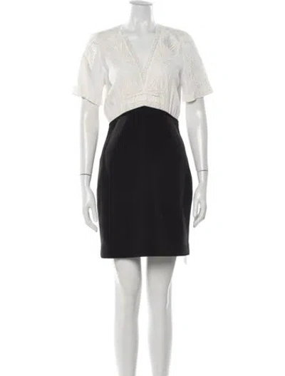Pre-owned Maje Lace Pattern Mini Dress In Black
