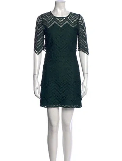 Pre-owned Maje Lace Pattern Mini Dress In Gray