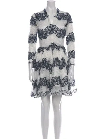 Pre-owned Maje Lace Pattern Mini Dress In Multi