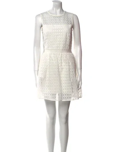 Pre-owned Maje Lace Pattern Mini Dress In Neutral