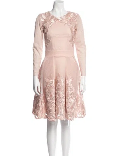 Pre-owned Maje Lace Pattern Mini Dress In Neutral