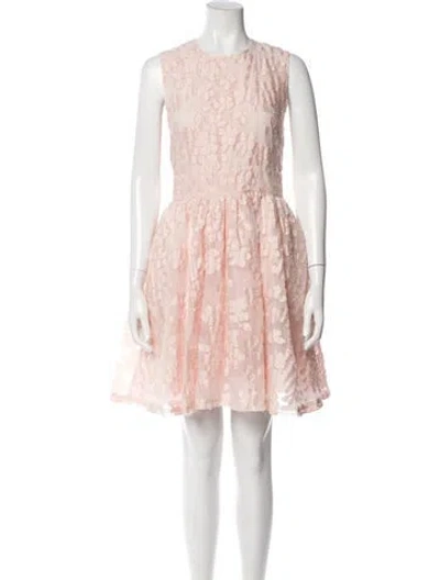 Pre-owned Maje Lace Pattern Mini Dress In Pink