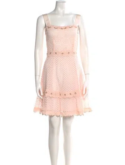Pre-owned Maje Lace Pattern Mini Dress In Pink