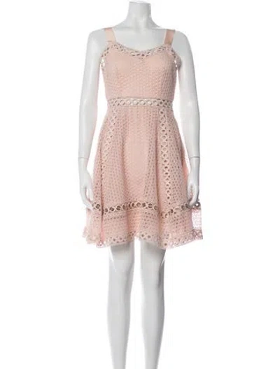 Pre-owned Maje Lace Pattern Mini Dress In Pink