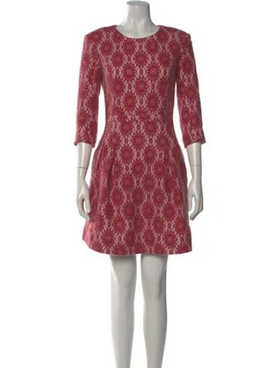 Pre-owned Maje Lace Pattern Mini Dress In Red