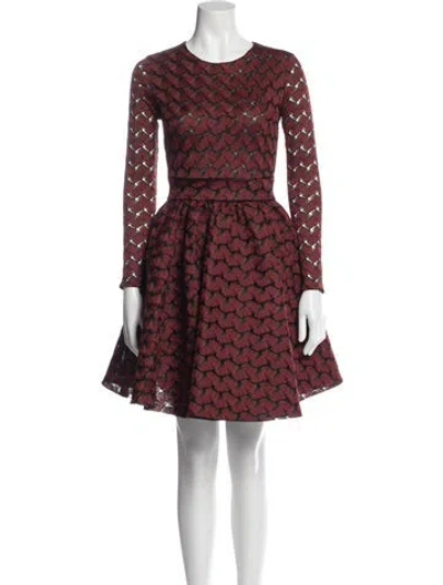 Pre-owned Maje Lace Pattern Mini Dress In Red