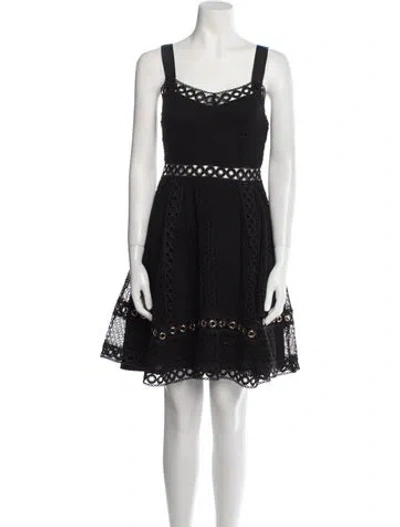 Pre-owned Maje Lace Pattern Mini Dress W/ Tags In Black