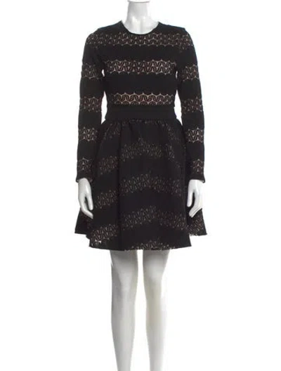 Pre-owned Maje Lace Pattern Mini Dress W/ Tags In Black