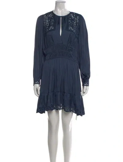Pre-owned Maje Lace Pattern Mini Dress W/ Tags In Blue