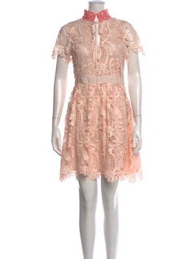 Pre-owned Maje Lace Pattern Mini Dress W/ Tags In Pink