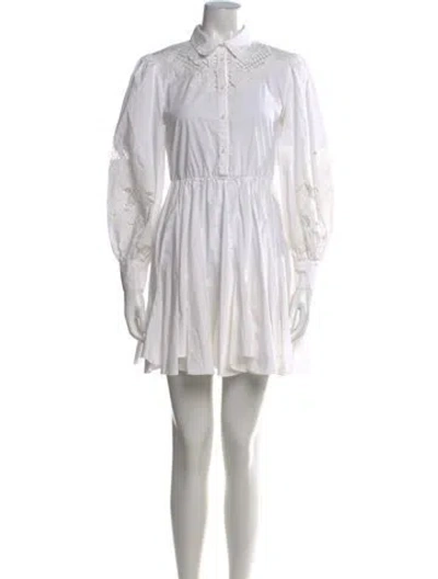 Pre-owned Maje Lace Pattern Mini Dress In White