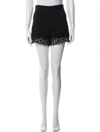 Pre-owned Maje Lace Pattern Mini Shorts In Black