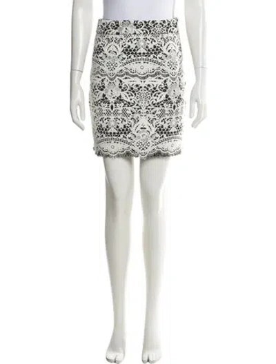 Pre-owned Maje Lace Pattern Mini Skirt In Black
