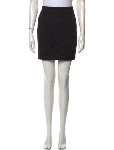 Pre-owned Maje Lace Pattern Mini Skirt In Black