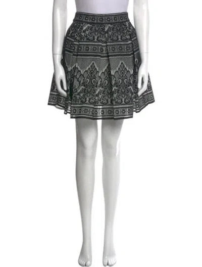 Pre-owned Maje Lace Pattern Mini Skirt In Black