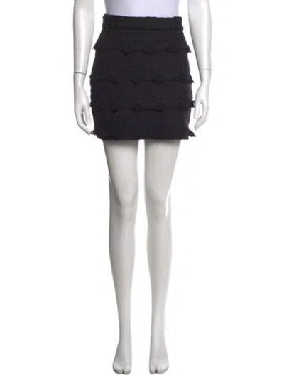 Pre-owned Maje Lace Pattern Mini Skirt In Black