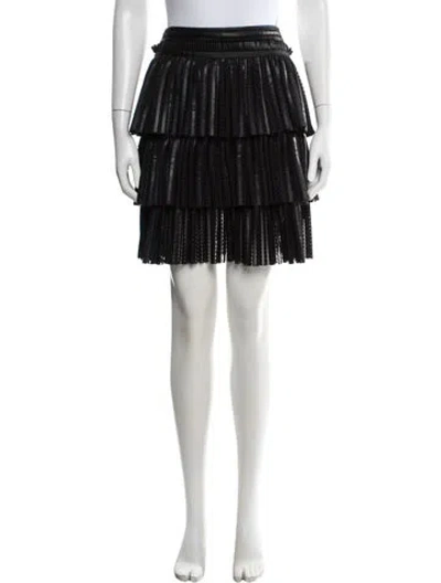 Pre-owned Maje Lace Pattern Mini Skirt In Black