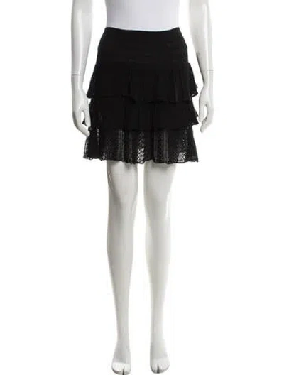 Pre-owned Maje Lace Pattern Mini Skirt In Black