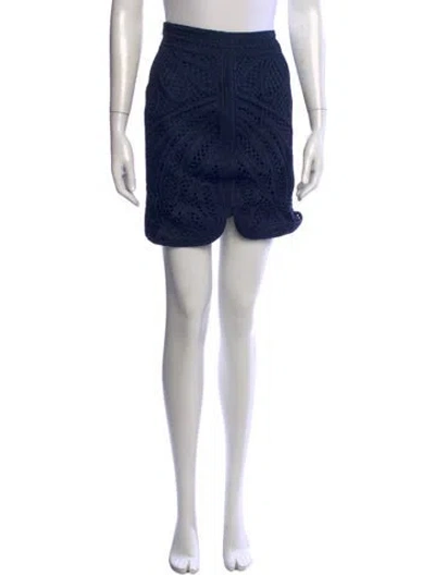 Pre-owned Maje Lace Pattern Mini Skirt In Green