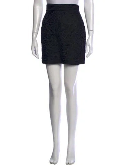 Pre-owned Maje Lace Pattern Mini Skirt W/ Tags In Black