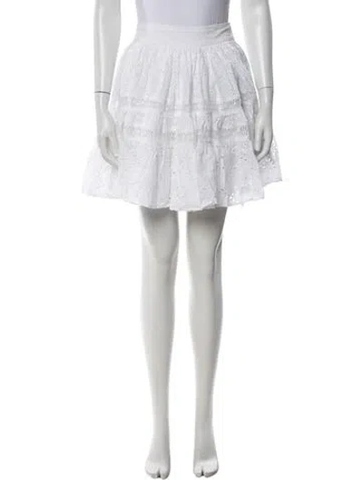 Pre-owned Maje Lace Pattern Mini Skirt W/ Tags In White
