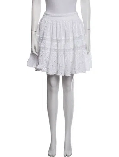 Pre-owned Maje Lace Pattern Mini Skirt In White