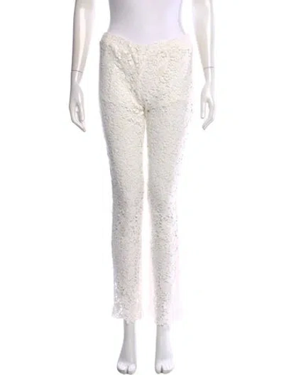 Pre-owned Maje Lace Pattern Straight Leg Pants In Neutrals